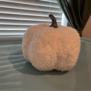 White Plush Pumpkin Decor